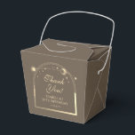 Celestial Mocha Gold Sun Moon Stars 30th Birthday Favour Box<br><div class="desc">Celestial Mocha Gold Sun Moon Astronomy 30th Birthday Favour Boxes features an elegant gold sun, moon and stars with a golden frame on a deep mocha background. Inside is your custom thirtieth birthday favour box information. Personalise by editing the text in the text boxes. Designed for you by Evco Studio...</div>
