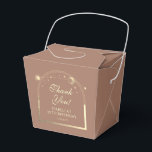 Celestial Mocha Gold Sun Moon Stars 30th Birthday Favour Box<br><div class="desc">Celestial Mocha Mousse Gold Sun Moon Astronomy 30th Birthday Favour Boxes features an elegant gold sun, moon and stars with a golden frame on a deep mocha mousse background. Inside is your custom thirtieth birthday favour box information. Personalise by editing the text in the text boxes. Designed for you by...</div>
