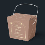 Celestial Mocha Gold Sun Moon Stars 30th Birthday Favour Box<br><div class="desc">Celestial Mocha Mousse Gold Sun Moon Astronomy 30th Birthday Favour Boxes features an elegant gold sun, moon and stars with a golden frame on a deep mocha mousse background. Inside is your custom thirtieth birthday favour box information. Personalise by editing the text in the text boxes. Designed for you by...</div>