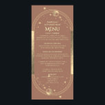 Celestial Mocha Gold Sun Moon Stars 30th Birthday Poster<br><div class="desc">Celestial Mocha Mousse Gold Sun Moon Stars 30th Birthday Menu Cards features a golden sun, moon and stars on a mocha mousse background with your menu details in the centre in modern gold calligraphy script. Personalise by editing the text in the text boxes provided. Designed for you by Evco Studio...</div>