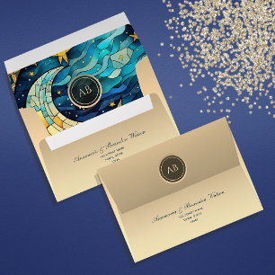 Celestial Monogram Wedding Envelope