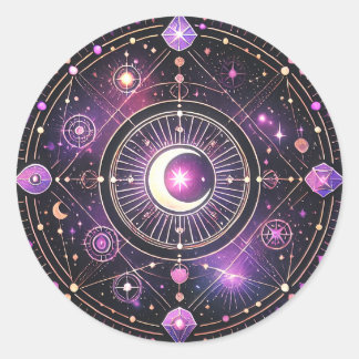 Celestial Moon and Gemstone Sticker | Mystical