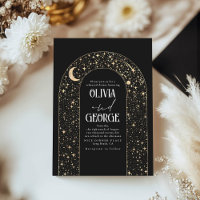 Celestial Moon and Stars Black Rehearsal Dinner