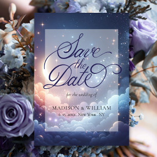 Celestial Moon and Stars Save the Date Card