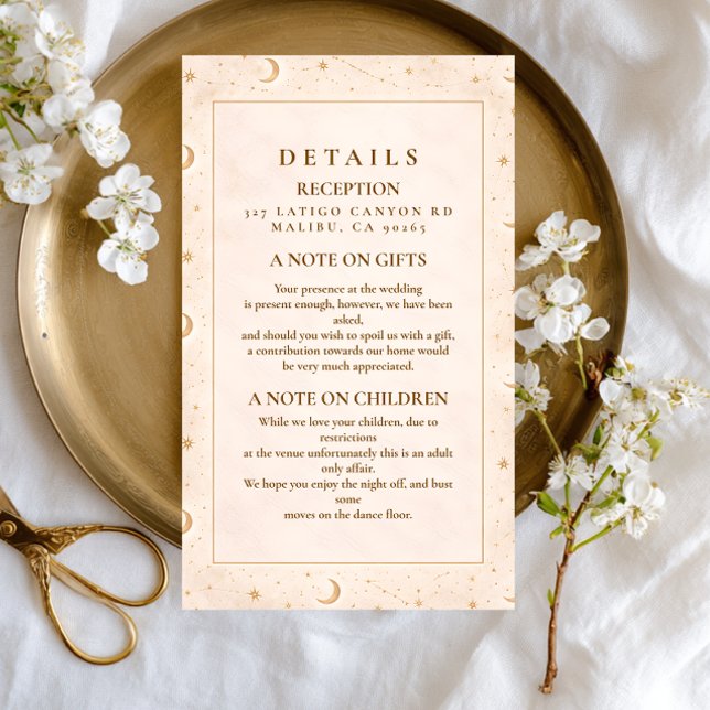 Celestial Moon And Stars Wedding Enclosure Card (Creator Uploaded)
