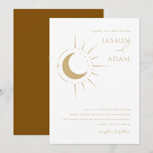 Celestial Moon and Stars Wedding Invitation