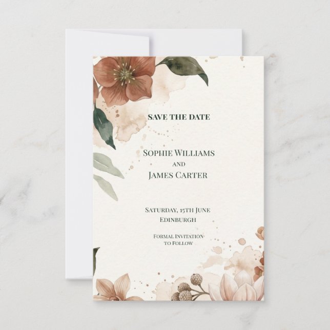 Celestial Moon and Stars Wedding Save the Date (Front)