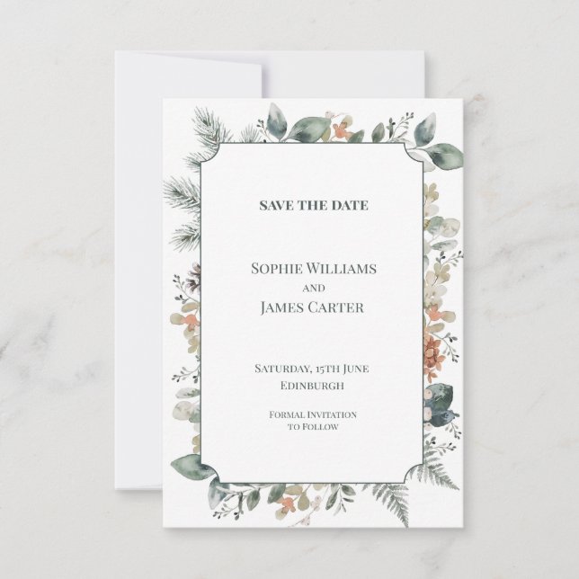Celestial Moon and Stars Wedding Save the Date (Front)
