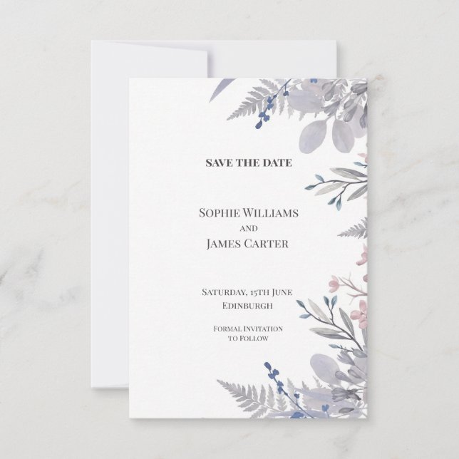 Celestial Moon and Stars Wedding Save the Date (Front)