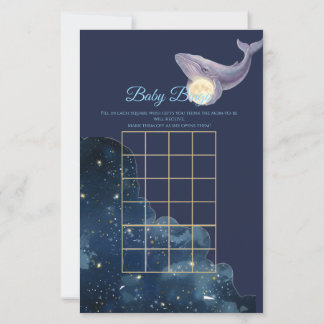 Celestial Moon Baby Bingo Game Card | Whale & Moon