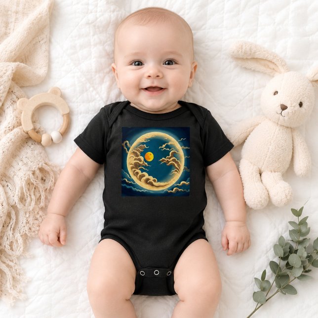 Celestial Moon Baby Mystical Night Sky Boho Bodysuit (Creator Uploaded)