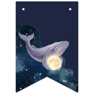 Celestial Moon Baby Shower Banner | Whale & Moon P