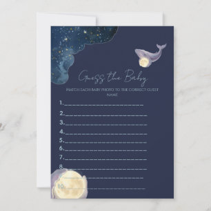 Celestial Moon Baby Shower Guess the Baby Game   W Invitation