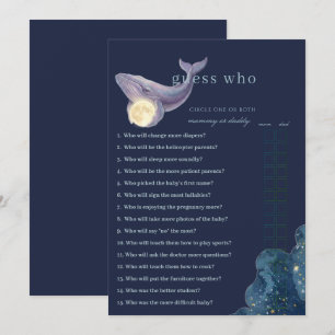 Celestial Moon Baby Shower Guess Who Game Card   W