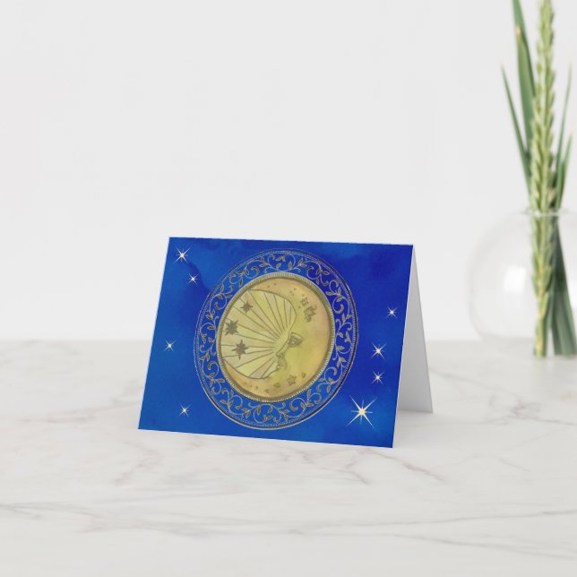 Celestial Moon Blank Note Cards (Front)