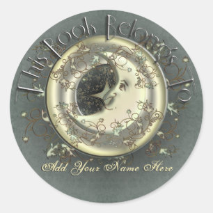 Celestial Moon Bookplate Stickers