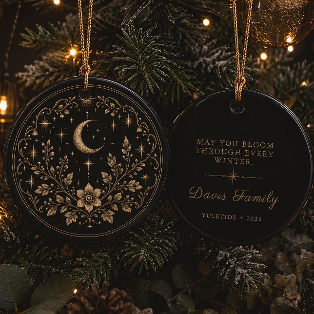 Celestial Moon Botanical Winter Solstice Ceramic Tree Decoration (Creator Uploaded)