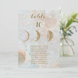 Celestial Moon Custom Names Wedding Seating Chart Announcement