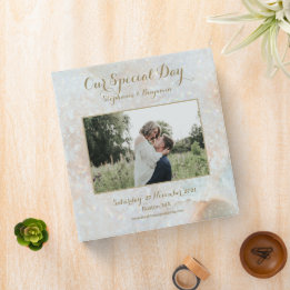 Celestial Moon Custom Photo Text Guest Wedding  3 Ring Binder
