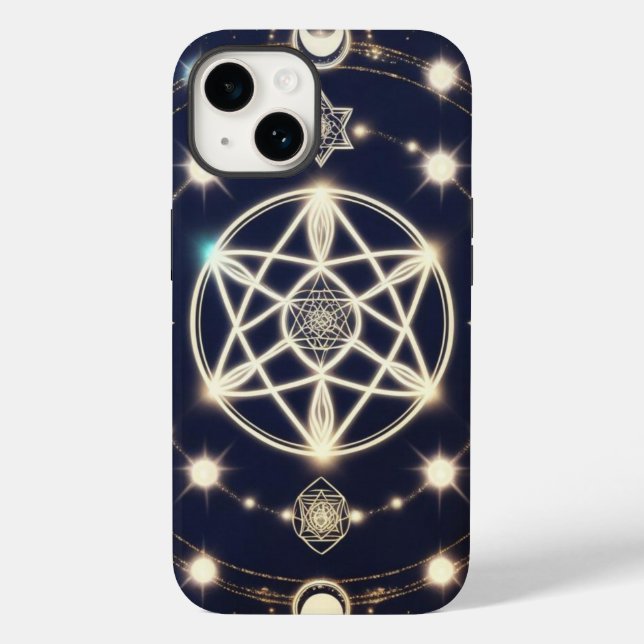 Celestial Moon Cycle Mandala – Sacred Geometry Case-Mate iPhone Case (Back)