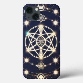 Celestial Moon Cycle Mandala – Sacred Geometry iPhone 13 Case
