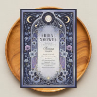 Celestial Moon Floral Art Nouveau Bridal Shower