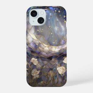 Celestial Moon & Floral Stained Glass Phone Case