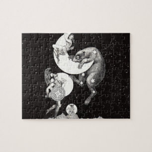 Celestial Moon Goddess Luna Ursa Major and Mars Jigsaw Puzzle