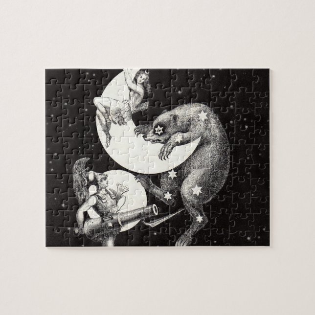 Celestial Moon Goddess Luna Ursa Major and Mars Jigsaw Puzzle (Horizontal)