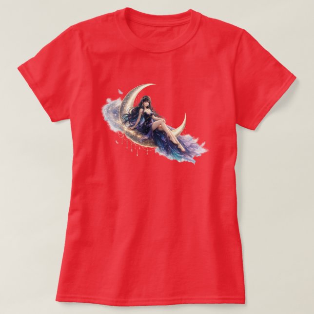Celestial Moon Goddess Women's T-Shirt | Fantasy A (Design Front)