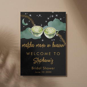Celestial Moon Matcha Made In Heaven Bridal Shower Poster