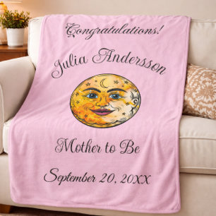 Celestial Moon Mother-to-Be Pregnancy Announcement Sherpa Blanket