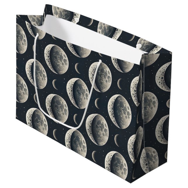 Celestial Moon Phase (1) Large Gift Bag (Front Angled)
