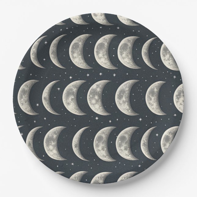 Celestial Moon Phase (3) Paper Plate (Front)