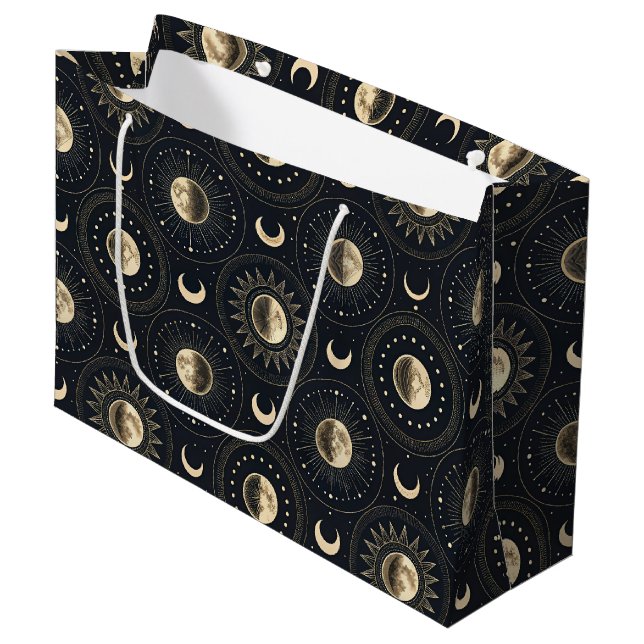 Celestial Moon Phase (4) Large Gift Bag (Front Angled)