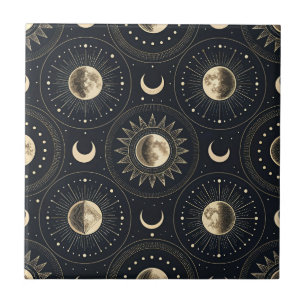 Celestial Moon Phase (4) Tile