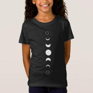 Celestial Moon Phase Back Print Vertical Lunar Ast T-Shirt