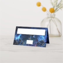 Celestial Moon Phase Galaxy Placecard