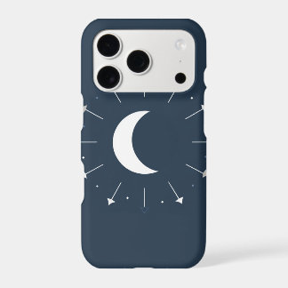 Celestial Moon Phase Phone Case - Navy & Silver