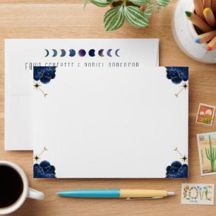 Celestial Moon Phase Wedding Envelope