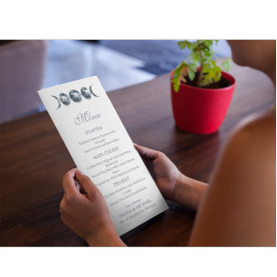 Celestial Moon Phases Boho Editable Wedding Menu