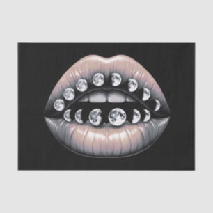 Celestial Moon Phases Lips Decoupage Tissue Paper