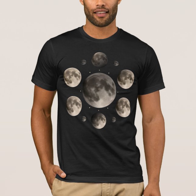 Celestial Moon Phases Mandala Astronomy Art T-Shirt (Front)