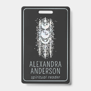 Celestial Moon Phases Mystical Spiritual Photo ID Badge
