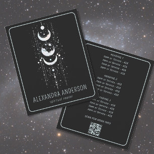 Celestial Moon Phases Mystical Spiritual QR Code Flyer