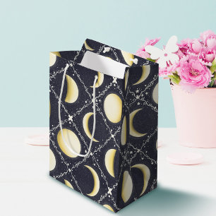Celestial Moon Phases Pattern Medium Gift Bag