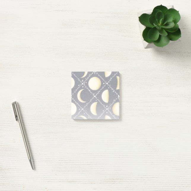 Celestial Moon Phases Pattern Post-it Notes (Office)
