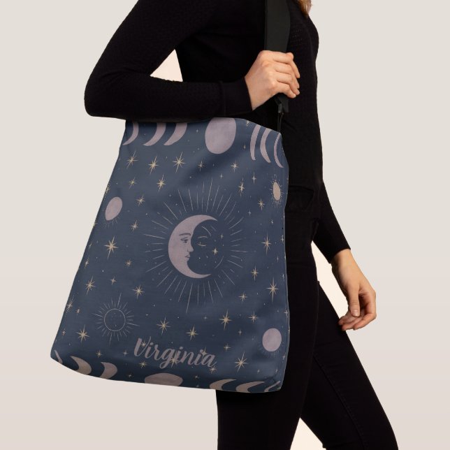 Celestial Moon Ritual Pattern | Cosmic Women’s  Crossbody Bag (Close Up)