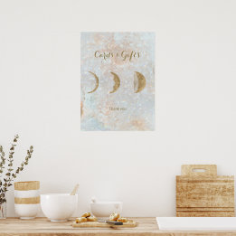 Celestial Moon Simple Chic Elegant Wedding Poster