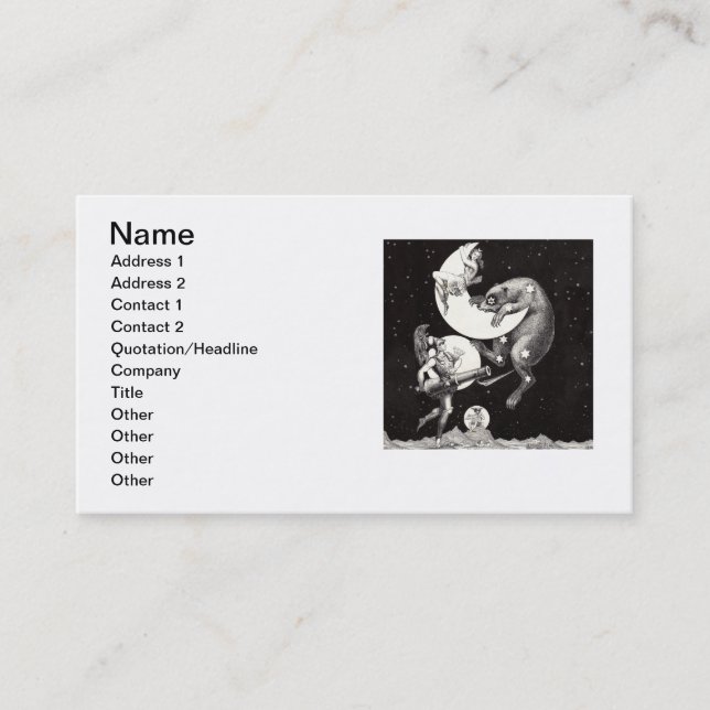 Celestial Moon Sky Universe God Night Illustration Business Card (Front)